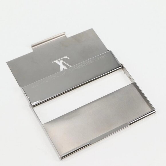 LOUIS VUITTON Porte Cartes Champs Elysees Metal Silver Auth - Picture 10 of 16